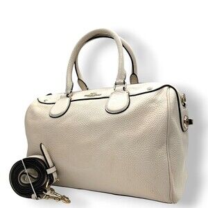 Coach Bennett Mini Satchel Handbag/Shoulder Bag in Pebble Leather, Off-White,...